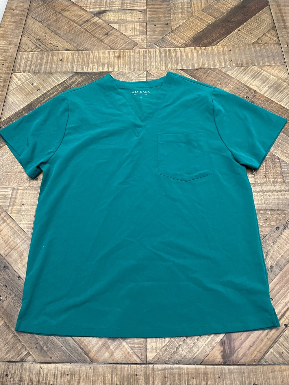Mandala Scrubs V-Neck 1-Pocket Scrub Top - Peacock Teal